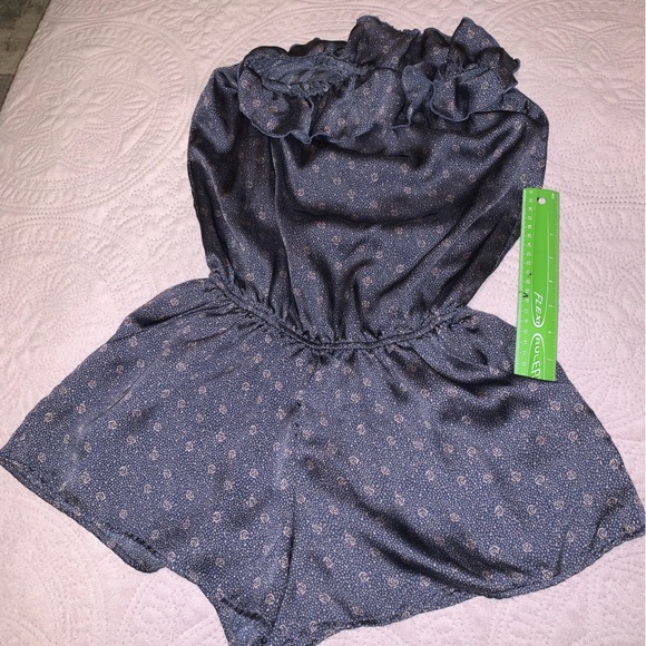 Satin Blue Romper - Picture 5 of 5